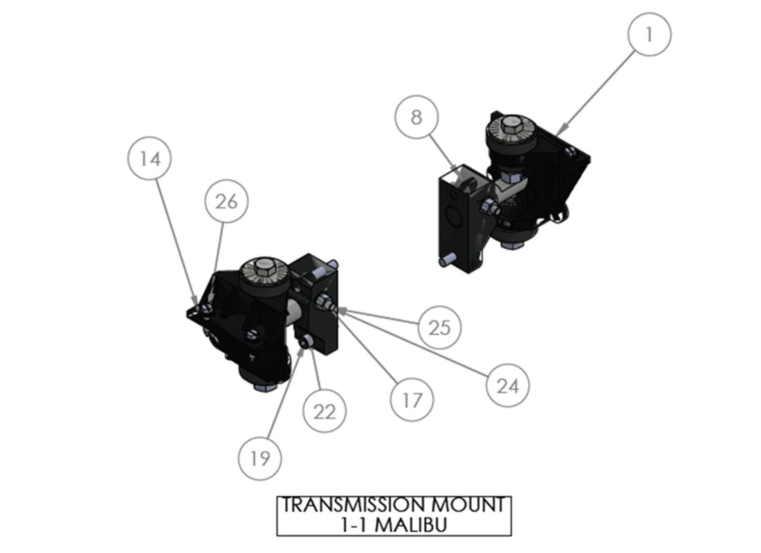 TRANSMISSION MOUNT 1-1 MALIBU TRANSMISSION MOUNT 1-1 MALIBU