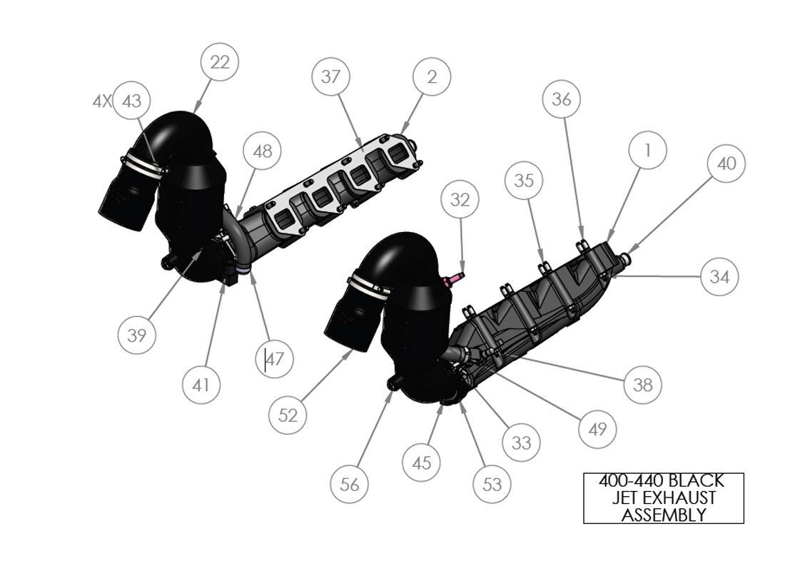 400-440 BLACK JET EXHAUST ASSEMBLY 400-440 BLACK JET EXHAUST ASSEMBLY