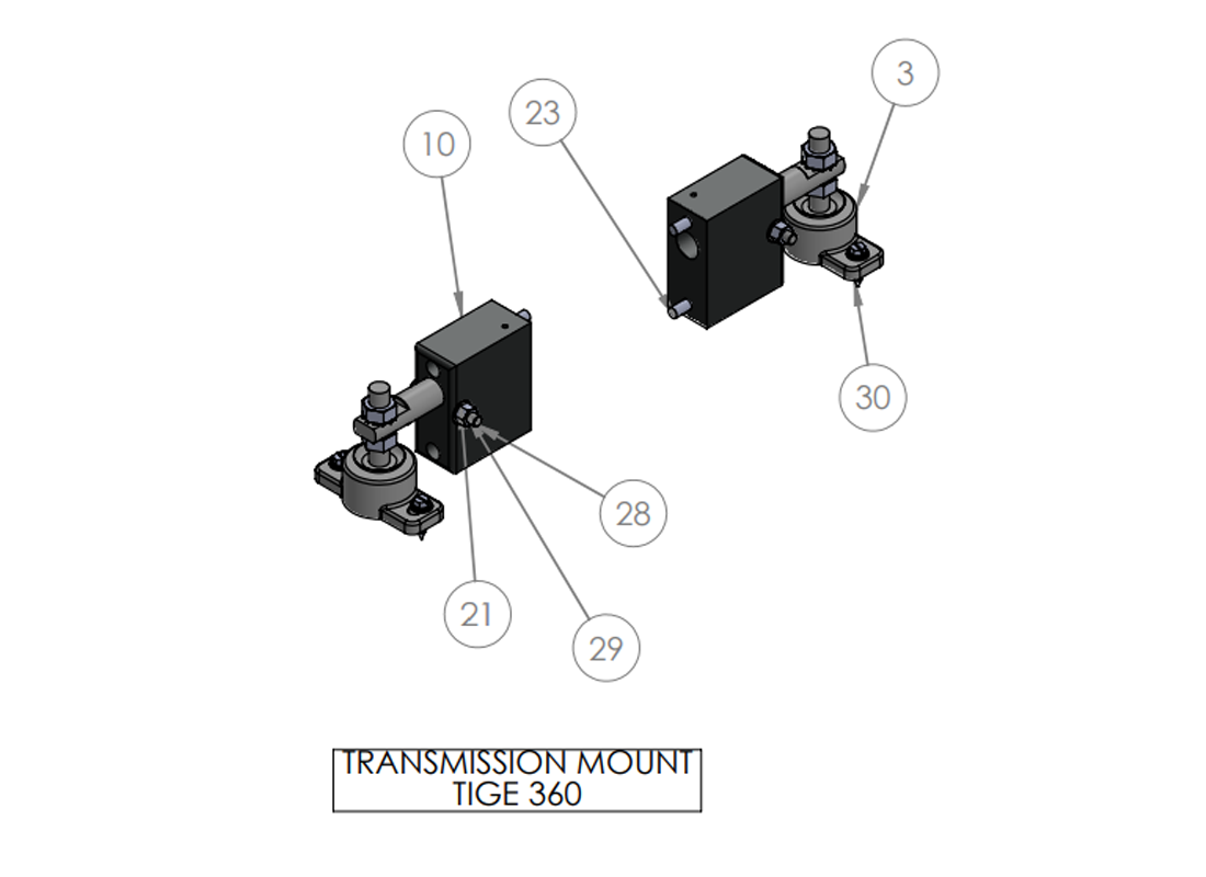 TRANSMISSION MOUNT TIGE 360 TRANSMISSION MOUNT TIGE 360