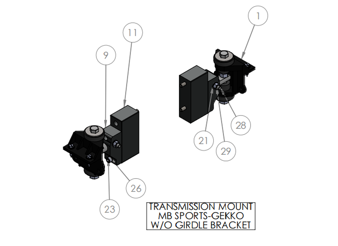 TRANSMISSION MOUNT MB SPORTS-GEKKO W/O GIRDLE BRACKET TRANSMISSION MOUNT MB SPORTS-GEKKO W/O GIRDLE BRACKET