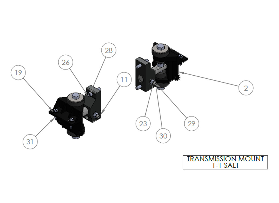 TRANSMISSION MOUNT 1-1 SALT TRANSMISSION MOUNT 1-1 SALT