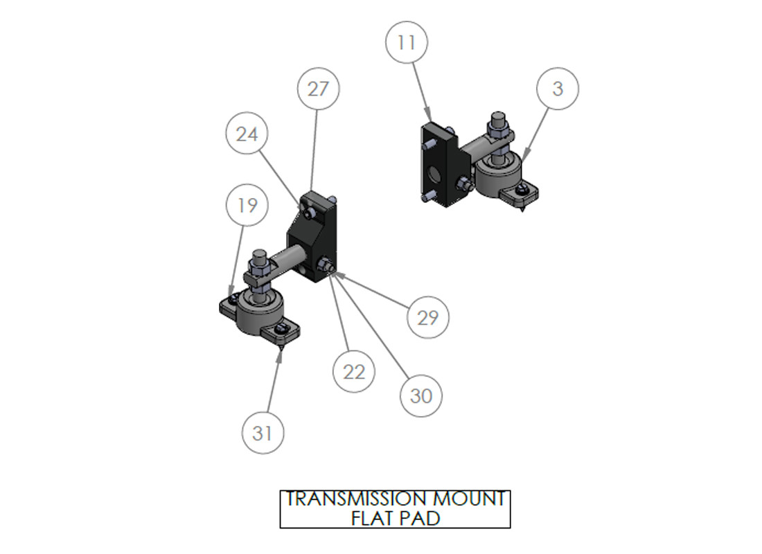 TRANSMISSION MOUNT FLAT PAD TRANSMISSION MOUNT FLAT PAD