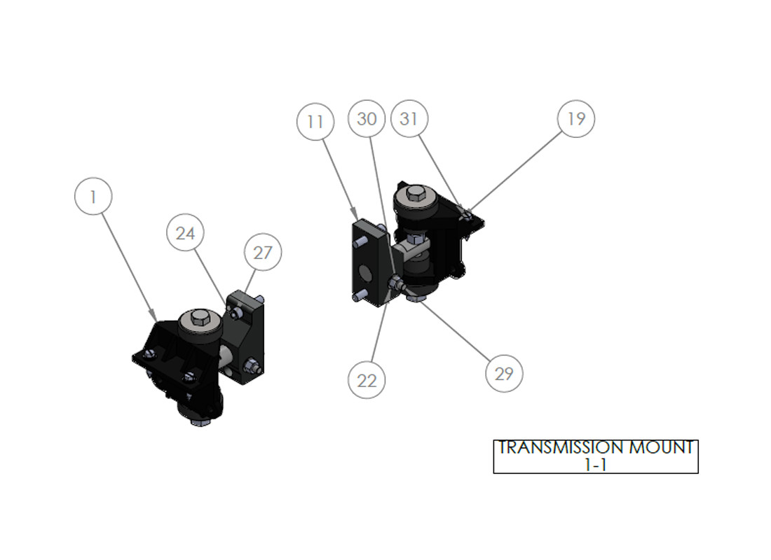 TRANSMISSION MOUNT 1-1 TRANSMISSION MOUNT 1-1