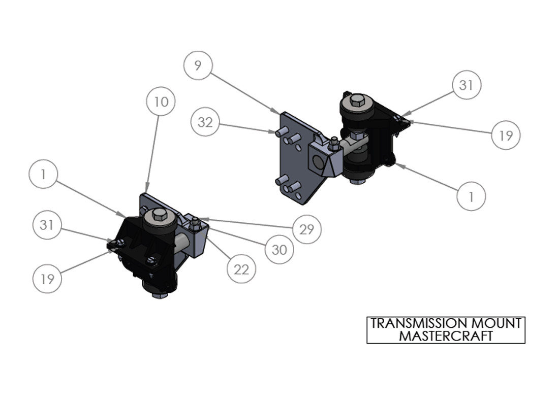 TRANSMISSION MOUNT MASTERCRAFT TRANSMISSION MOUNT MASTERCRAFT
