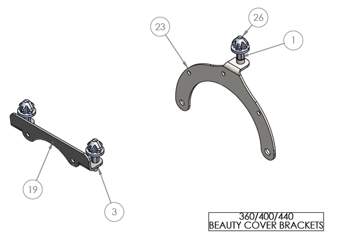360/400/440 BEAUTY COVER BRACKETS 360/400/440 BEAUTY COVER BRACKETS
