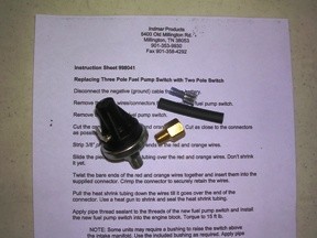 Indmar Kit Fuel Pump Safety Switch - Any GM Carbureted Engine