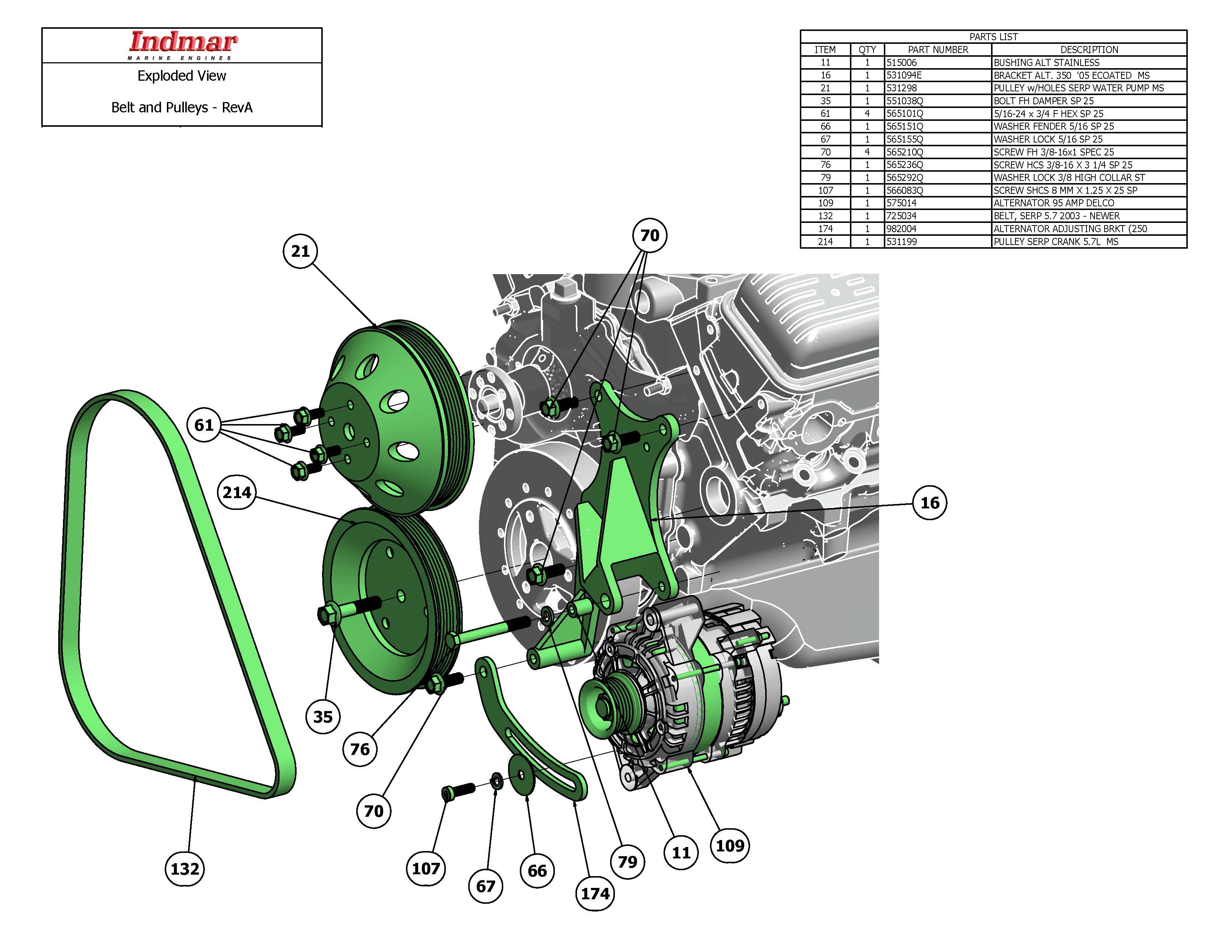 Pulley Indmar Serpentine Crank