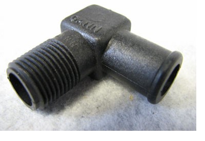 Indmar Exhaust Fitting Nylon Elbow  3/8" NPT x 5/8" Barb