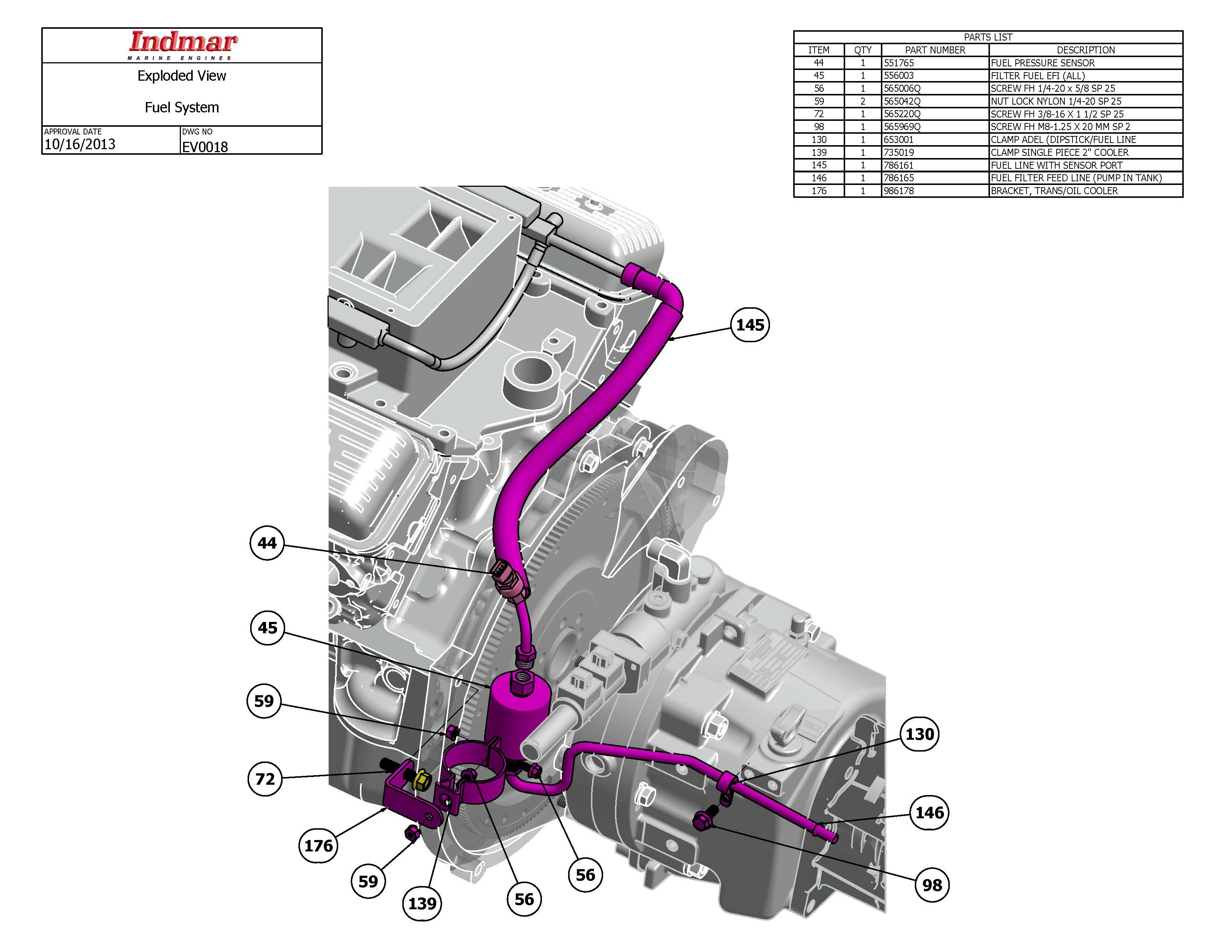 Indmar Fuel Filter Feed Line (Pump in Tank)
