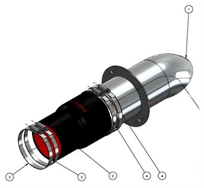 KIT EXHAUST TIP 3.5" TO 4"